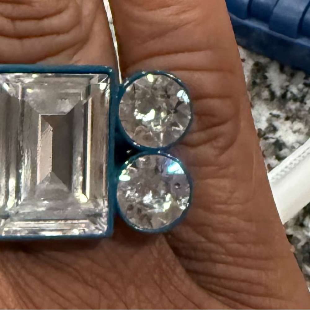 Swarovski Atelier Teal Statement Ring - image 4